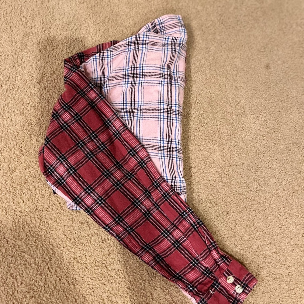 Color Block Cropped Flannel - Picture 2 of 2